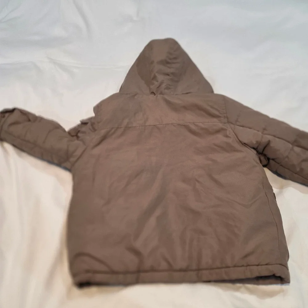 OshKosh B'gosh Parka Jacket Boys 6 Tan Flannel Lined Hooded Excellent B216JS2-SA